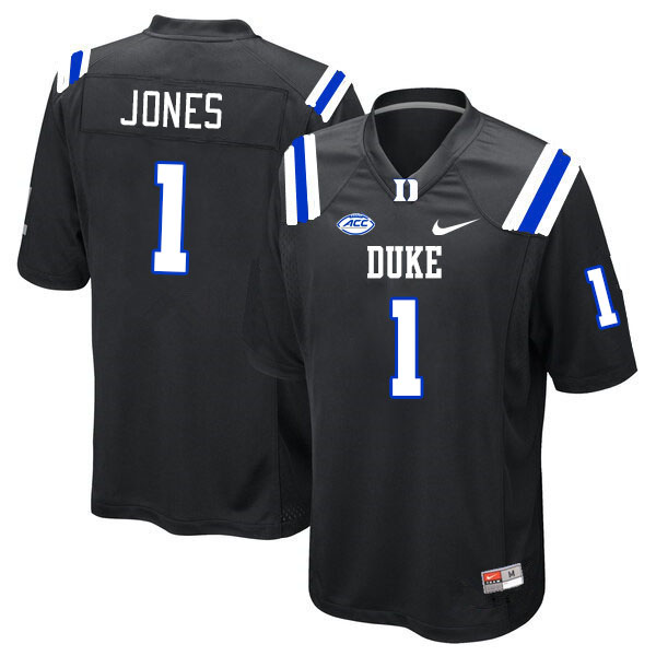 Men #1 Myles Jones Duke Blue Devils College Football Jerseys Stitched-Black